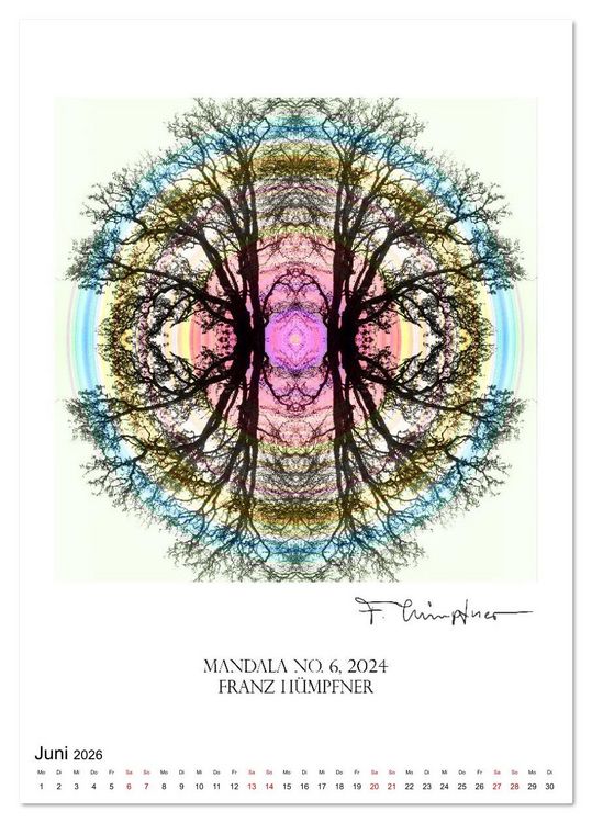 Produktbild: Mandala Artworks - Kunstkalender von Franz Huempfner (Tischkalender 2026 DIN A5 hoch), CALVENDO Monatskalender