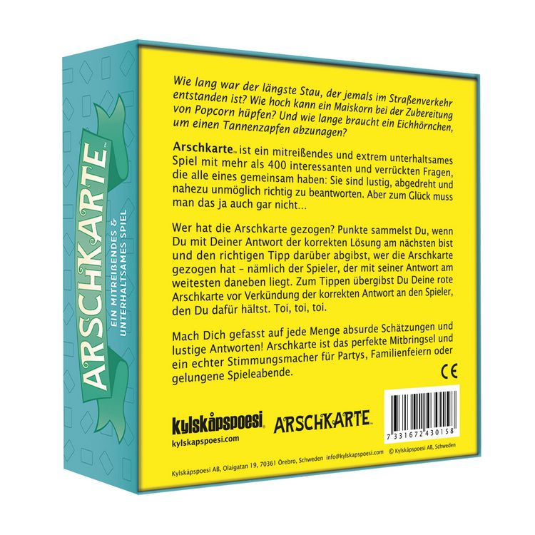 Produktbild: Pegasus - Arschkarte, Wer hat die Arschkarte gezogen? Kartenspiel, Mitbringspiel