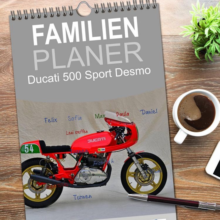 Produktbild: Familienplaner 2026 - Ducati 500 Sport Desmo mit 5 Spalten (Wandkalender, 21 x 45 cm) CALVENDO