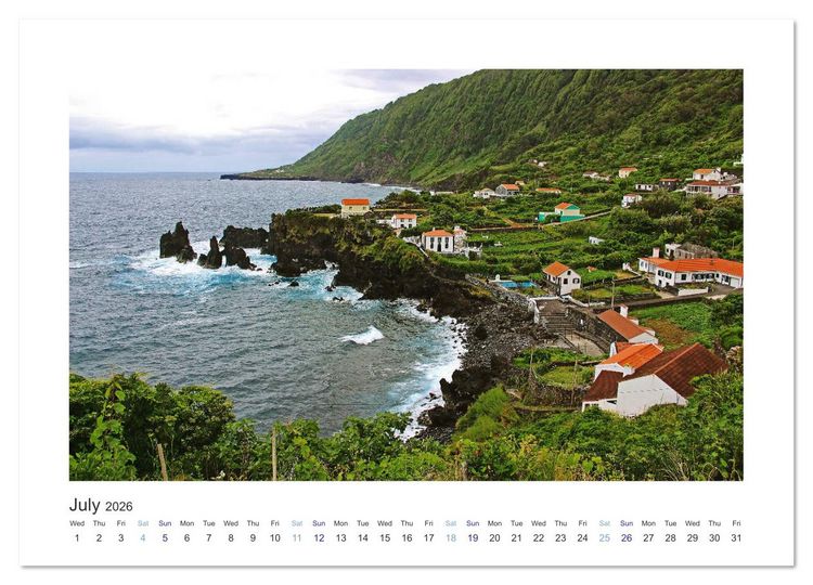Produktbild: Sao Jorge Island of the Azores - fantastic fajas on the greenest island of Portugal (Wall Calendar 2026 DIN A3 landscape), CALVENDO 12 Month Wall Calendar
