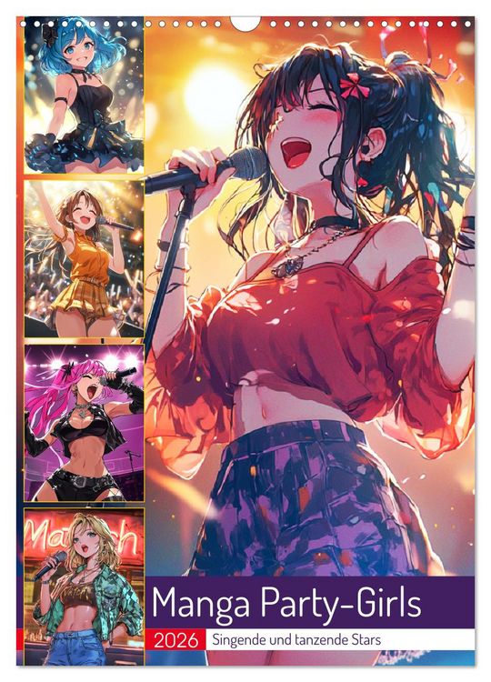 Produktbild: Manga Party-Girls. Singende und tanzende Stars (Wandkalender 2026 DIN A3 hoch), CALVENDO Monatskalender