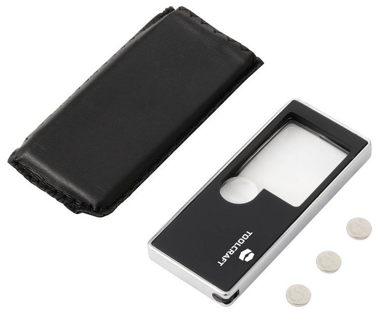 Produktbild: TOOLCRAFT TO-10283190 Handlupe mit LED-Beleuchtung Vergr&ouml;&szlig;erungsfaktor: 3 x, 10 x Linsengr&ouml;&szlig;e: (&Oslash;) 15 mm Schwarz