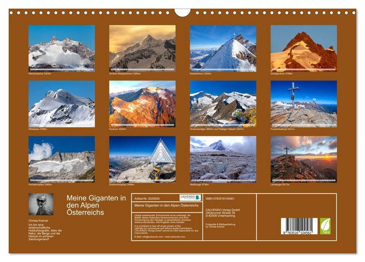Produktbild: Meine Giganten in den Alpen &Ouml;sterreichs (Wandkalender 2026 DIN A3 quer), CALVENDO Monatskalender