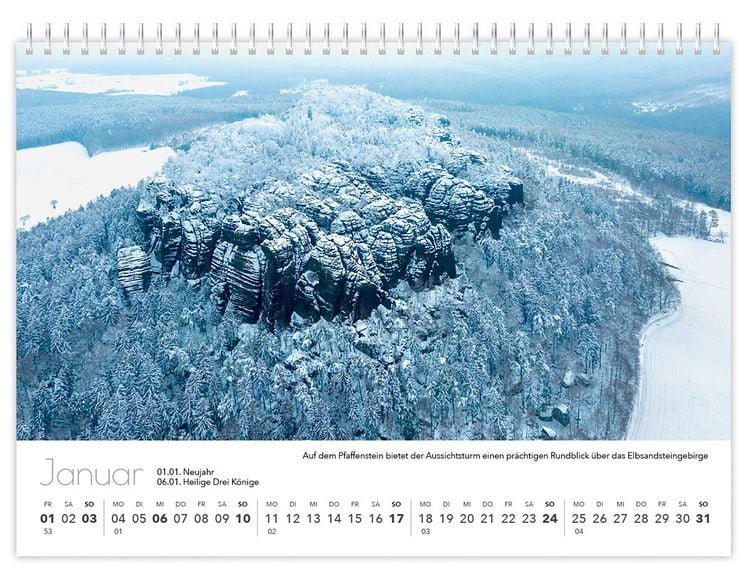 Produktbild: Kalender Sachsen von oben kompakt 2027