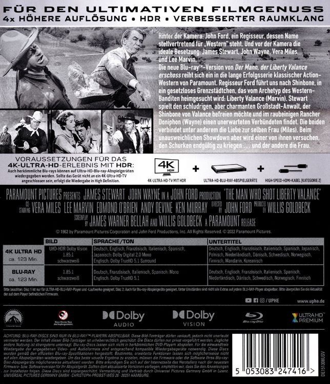 Produktbild: Der Mann, der Liberty Valance erschoss (+ Blu-ray 2D)