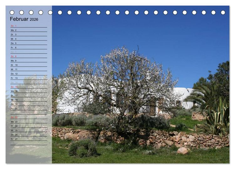 Produktbild: Zauberhaftes Ibiza - Terminplaner (Tischkalender 2026 DIN A5 quer), CALVENDO Monatskalender