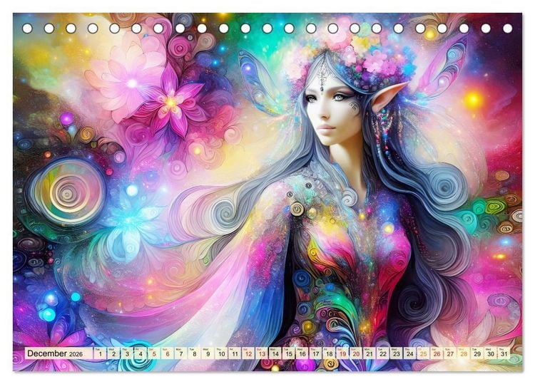 Produktbild: The flower elves Enchanting harmony (Desk Calendar 2026 DIN A5 landscape), CALVENDO 12 Month DeskCalendar