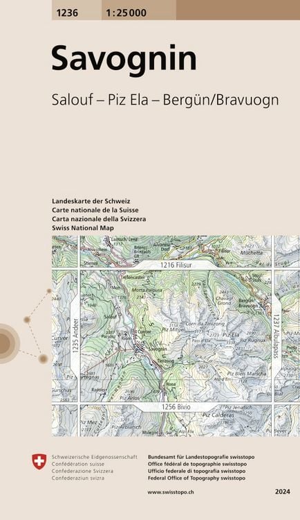 Produktbild: Swisstopo 1 : 25 000 Savognin