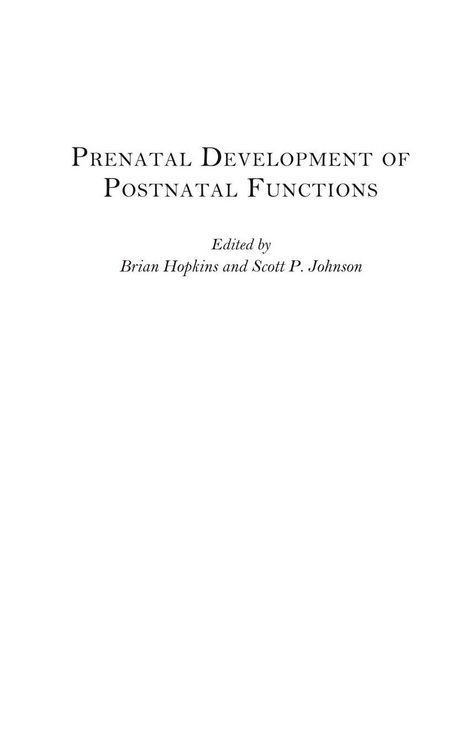 Produktbild: Prenatal Development of Postnatal Functions