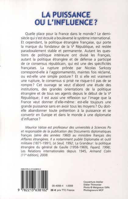 Produktbild: La puissance ou l'influence ? La France dans le monde depuis 1958