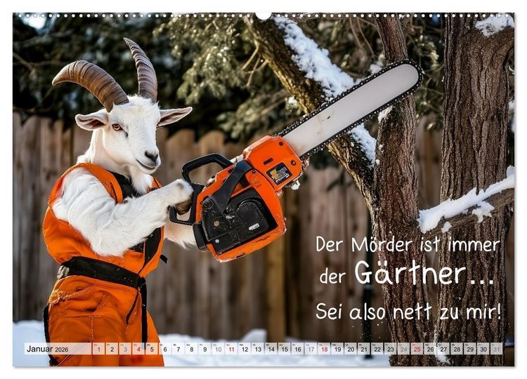 Produktbild: Den Bock zum G&auml;rtner gemacht (Wandkalender 2026 DIN A2 quer), CALVENDO Monatskalender