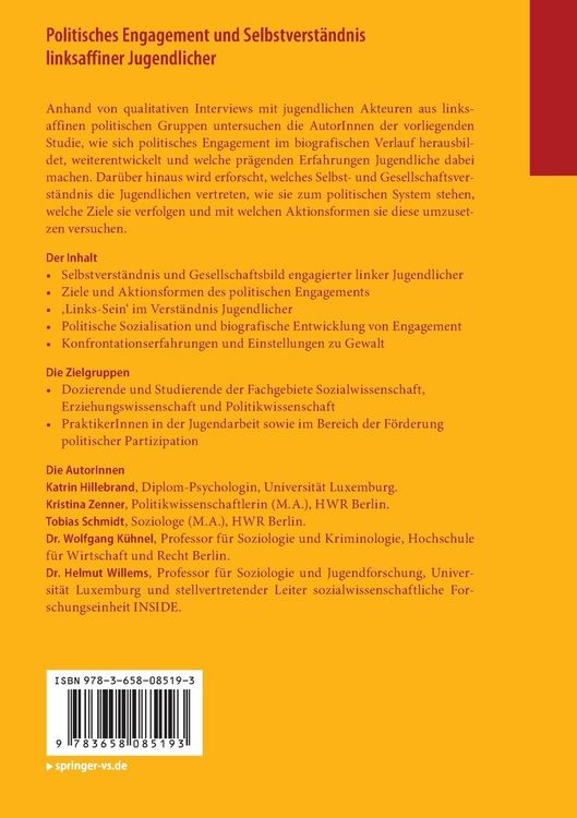 Produktbild: Politisches Engagement und Selbstverst&auml;ndnis linksaffiner Jugendlicher