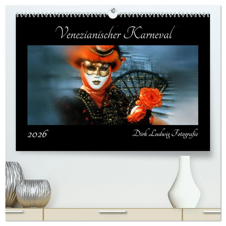 Produktbild: Venezianischer Karneval (hochwertiger Premium Wandkalender 2026 DIN A2 quer), Kunstdruck in Hochglanz
