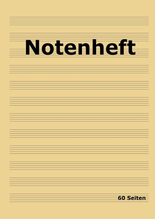 Produktbild: Notenheft: DIN A4 Notenlinienheft | 60 Seiten mit 12 Notenzeilen / Systeme pro Blatt | Papier 90g/m&sup2; | Musikheft mit Notenlinien