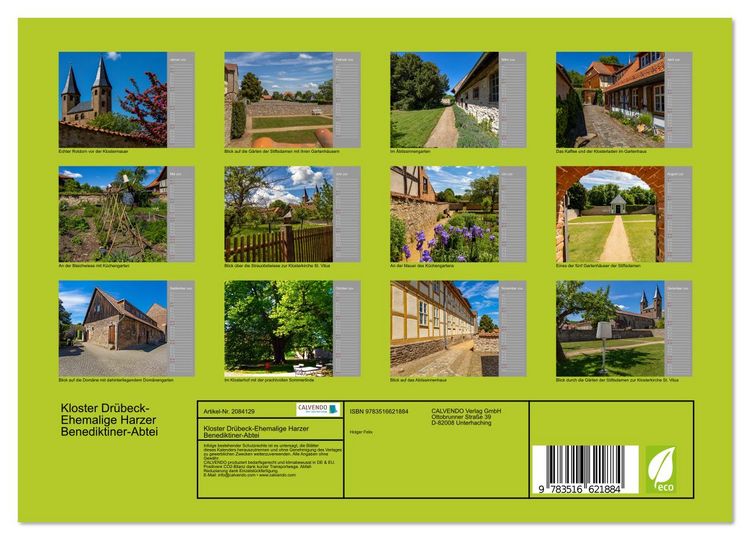 Produktbild: Kloster Dr&uuml;beck-Ehemalige Harzer Benediktiner-Abtei (Wandkalender 2026 DIN A4 quer), CALVENDO Monatskalender