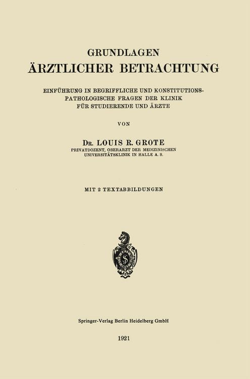 Produktbild: Grundlagen &Auml;rztlicher Betrachtung