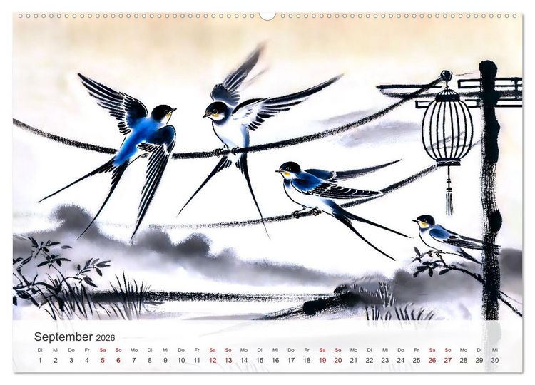Produktbild: Das Leben der Schwalben - Getragen von Wind und Freiheit (Wandkalender 2026 DIN A2 quer), CALVENDO Monatskalender