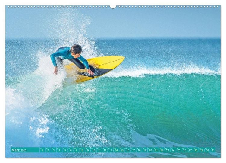 Produktbild: Surfen: Die perfekte Welle finden - Edition Funsport (hochwertiger Premium Wandkalender 2026 DIN A2 quer), Kunstdruck in Hochglanz