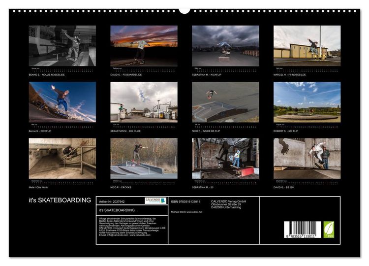 Produktbild: it's SKATEBOARDING (hochwertiger Premium Wandkalender 2026 DIN A2 quer), Kunstdruck in Hochglanz