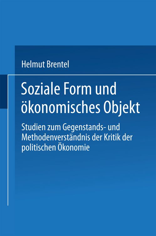 Produktbild: Soziale Form und &ouml;konomisches Objekt