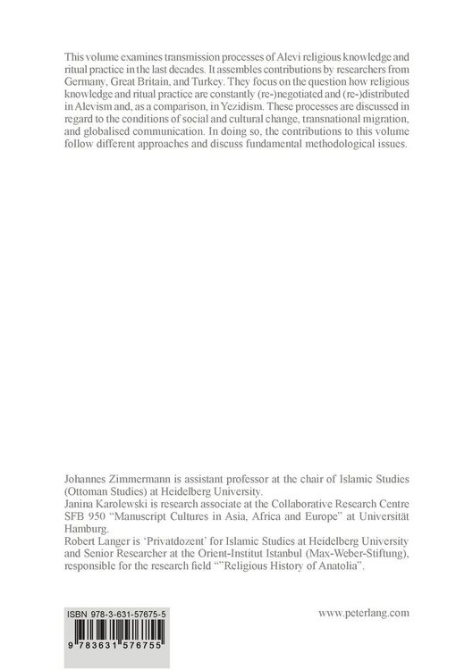 Produktbild: Transmission Processes of Religious Knowledge and Ritual Practice in Alevism between Innovation and Reconstruction