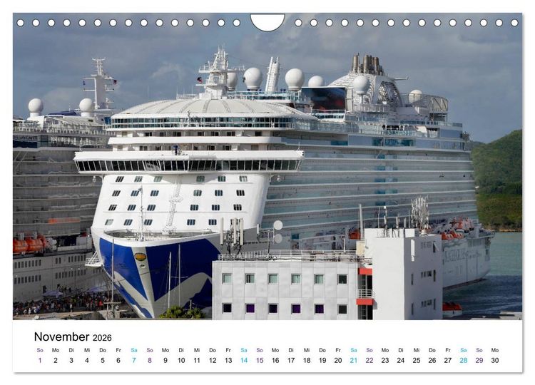 Produktbild: Riesen der Meere - Kreuzfahrtschiffe (Wandkalender 2026 DIN A4 quer), CALVENDO Monatskalender