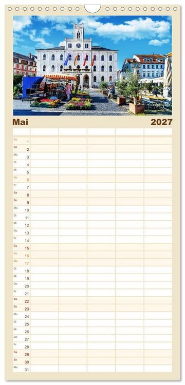 Produktbild: Familienplaner 2027 - Weimar - Mit Plan durch das Jahr mit 5 Spalten (Wandkalender, 21 x 45 cm) CALVENDO