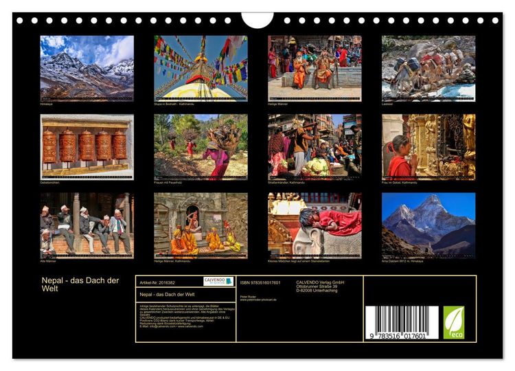 Produktbild: Nepal - das Dach der Welt (Wandkalender 2026 DIN A4 quer), CALVENDO Monatskalender