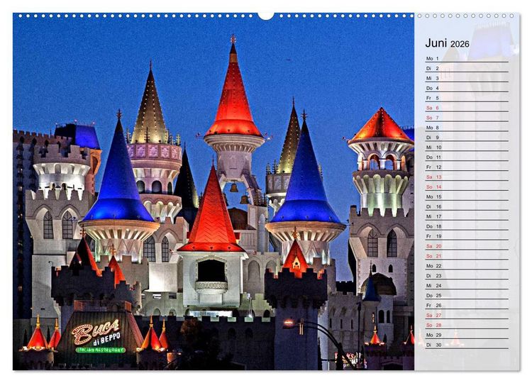 Produktbild: Las Vegas - Die bunte Welt der Casinos (hochwertiger Premium Wandkalender 2026 DIN A2 quer), Kunstdruck in Hochglanz