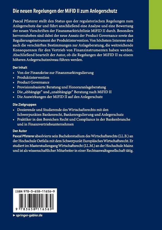Produktbild: Die neuen Regelungen der MiFID II zum Anlegerschutz