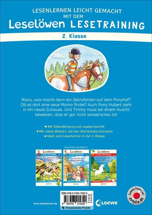Produktbild: Lesel&ouml;wen Lesetraining 2. Klasse - Ponygeschichten