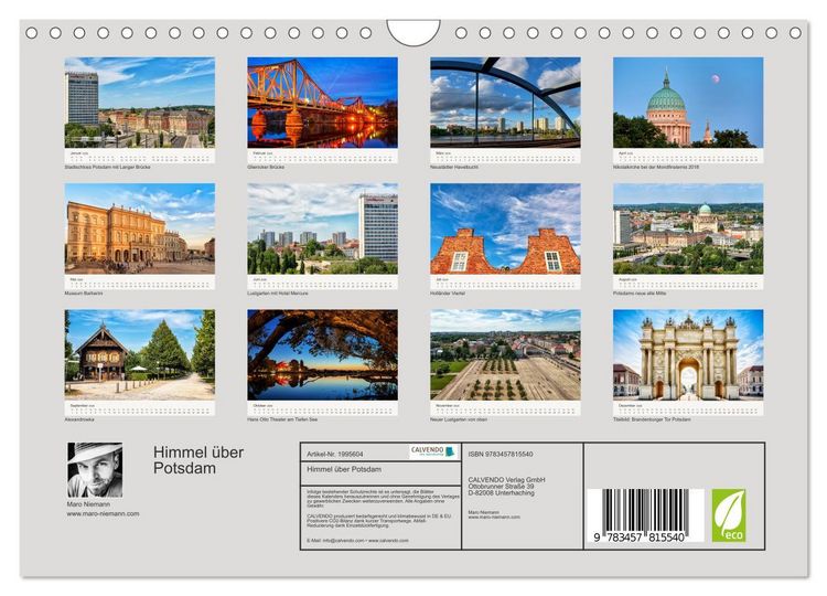 Produktbild: Himmel &uuml;ber Potsdam (Wandkalender 2026 DIN A4 quer), CALVENDO Monatskalender