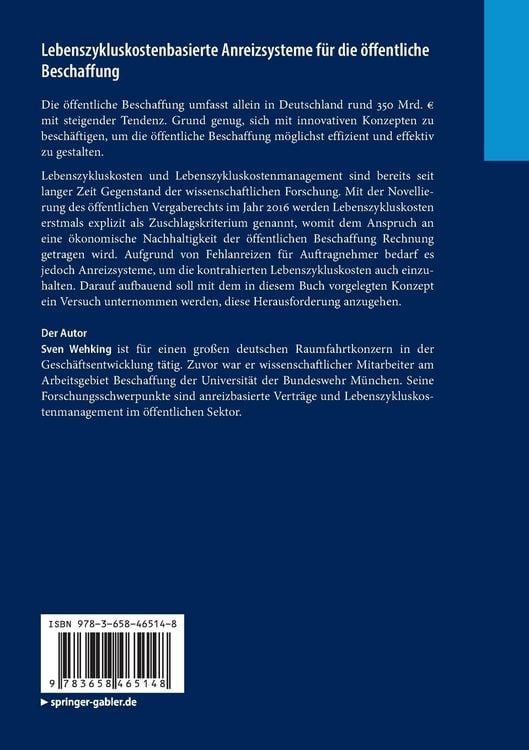 Produktbild: Lebenszykluskostenbasierte Anreizsysteme f&uuml;r die &ouml;ffentliche Beschaffung