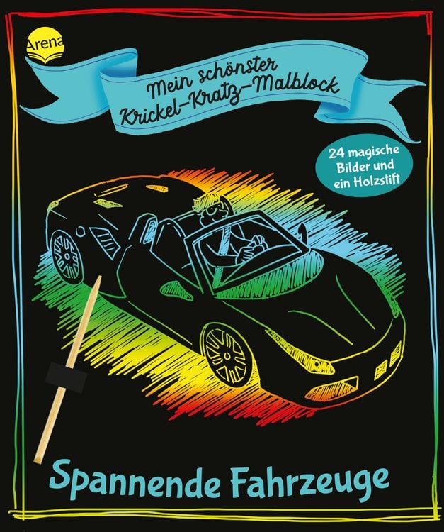 Produktbild: Mein sch&ouml;nster Krickel-Kratz-Malblock. Spannende Fahrzeuge
