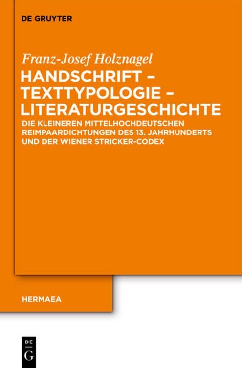 Produktbild: Handschrift &ndash; Texttypologie - Literaturgeschichte