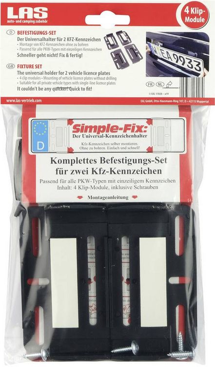 Produktbild: Eufab Kennzeichenhalter (L x B x H) 2 x 16 x 27cm