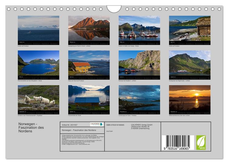 Produktbild: Norwegen - Faszination des Nordens (Wandkalender 2026 DIN A4 quer), CALVENDO Monatskalender