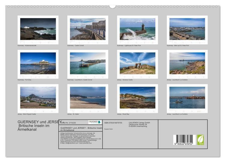 Produktbild: GUERNSEY und JERSEY - Britische Inseln im &Auml;rmelkanal (hochwertiger Premium Wandkalender 2026 DIN A2 quer), Kunstdruck in Hochglanz