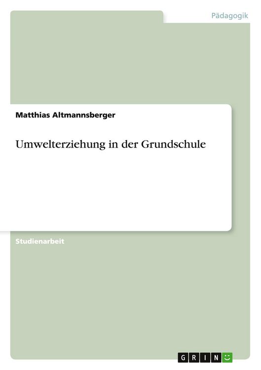 Produktbild: Umwelterziehung in der Grundschule