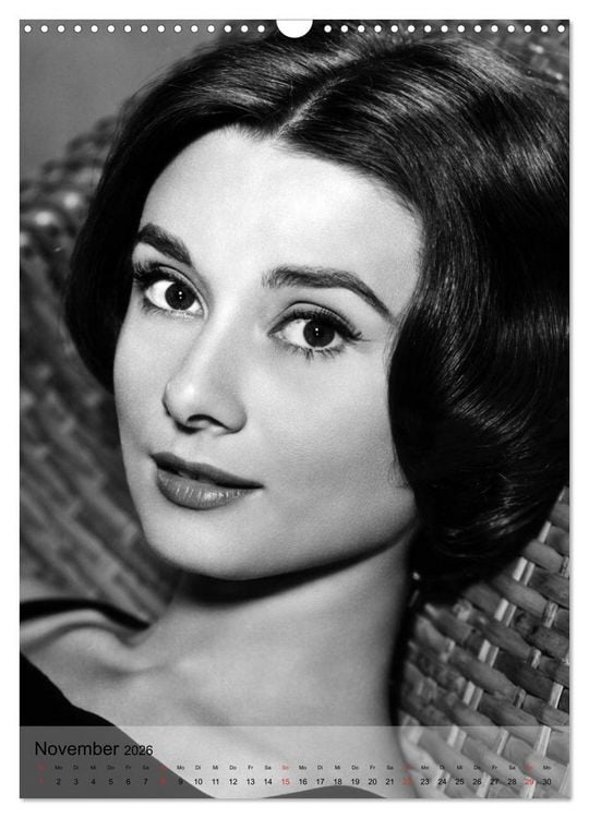 Produktbild: Hollywood-Diva - Audrey Hepburn (Wandkalender 2026 DIN A3 hoch), CALVENDO Monatskalender