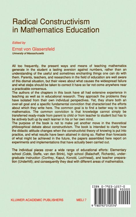 Produktbild: Radical Constructivism in Mathematics Education