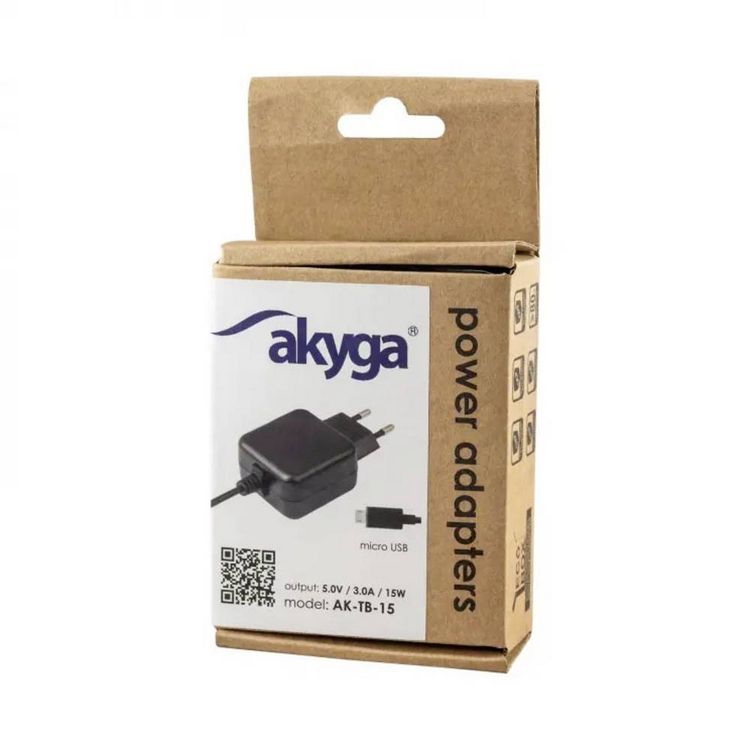 Produktbild: Akyga AK-TB-15 Steckernetzteil, Festspannung 5V 3A 15W