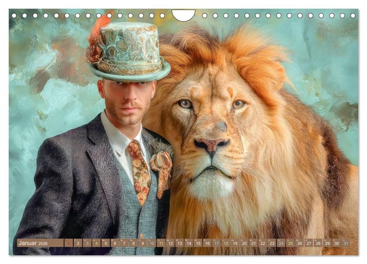 Produktbild: Dandy und Retro Vintage - Portraits mit Humor (Wandkalender 2026 DIN A4 quer), CALVENDO Monatskalender