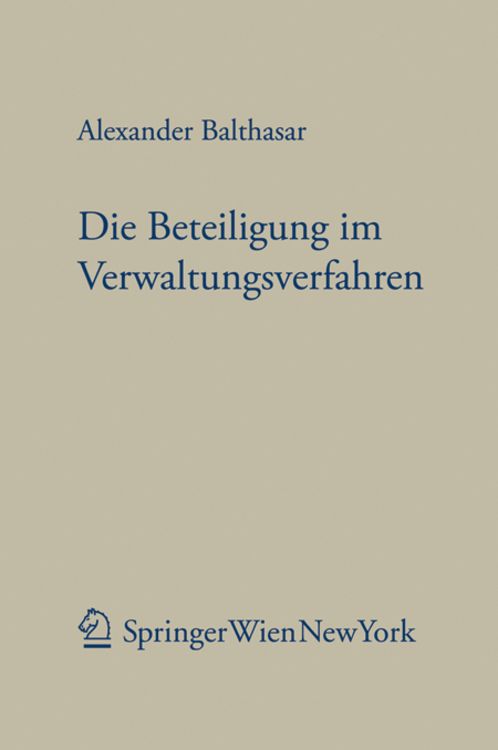 Produktbild: Die Beteiligung im Verwaltungsverfahren