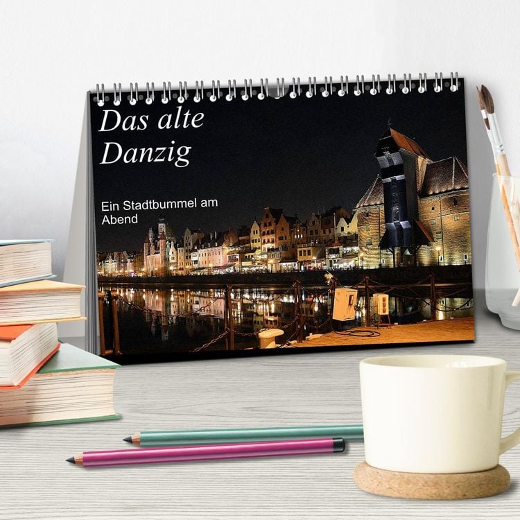Produktbild: Das alte Danzig - Ein Stadtbummel am Abend (Tischkalender 2026 DIN A5 quer), CALVENDO Monatskalender