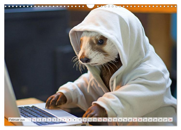 Produktbild: Otter bei der Arbeit (Wandkalender 2026 DIN A3 quer), CALVENDO Monatskalender