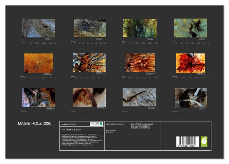 Produktbild: MAGIE HOLZ 2026 (Wandkalender 2026 DIN A3 quer), CALVENDO Monatskalender
