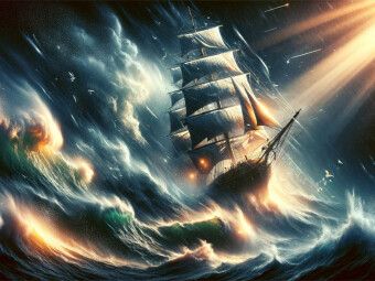 Produktbild: CALVENDO Puzzle Im Angesicht des Sturms: Ein Segelschiff trotzt den Gewalten | 1000 Teile Lege-Gr&ouml;&szlig;e 64x48cm Foto-Puzzle f&uuml;r gl&uuml;ckliche Stunden