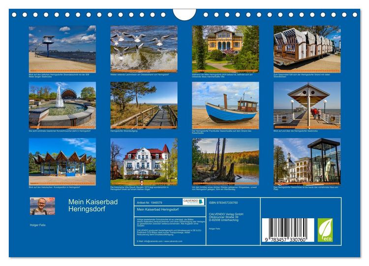 Produktbild: Mein Kaiserbad Heringsdorf (Wandkalender 2026 DIN A4 quer), CALVENDO Monatskalender