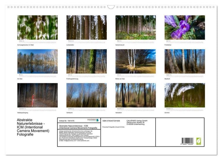 Produktbild: Abstrakte Naturerlebnisse - ICM (Intentional Camera Movement) Fotografie (Wandkalender 2026 DIN A2 quer), CALVENDO Monatskalender